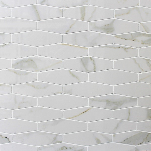 marble look stretched hexagon tile